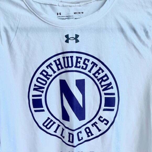 Under Armour Northwestern Wildcats Womens Locker Tee Longsleeve M Heat Gear New - Picture 1 of 11